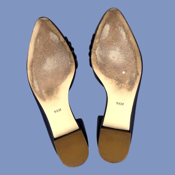 TALBOTS EDISON PLEATED DORSAY FLATS - NAPPA LEATHER Navy 9.5M - Picture 4 of 7